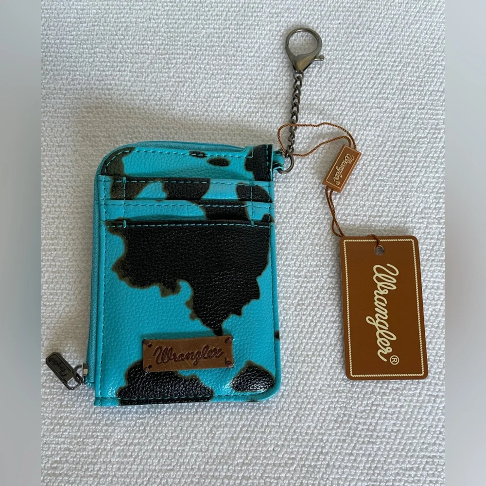 Keychain Wallet By Montana West/Wrangler. Turquoise, Black & A Hint Of Brown NWT - Picture 4 of 8